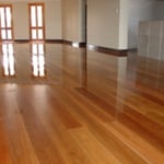 Full Gloss Polyurethane on 8' Spotted Gum floor boards