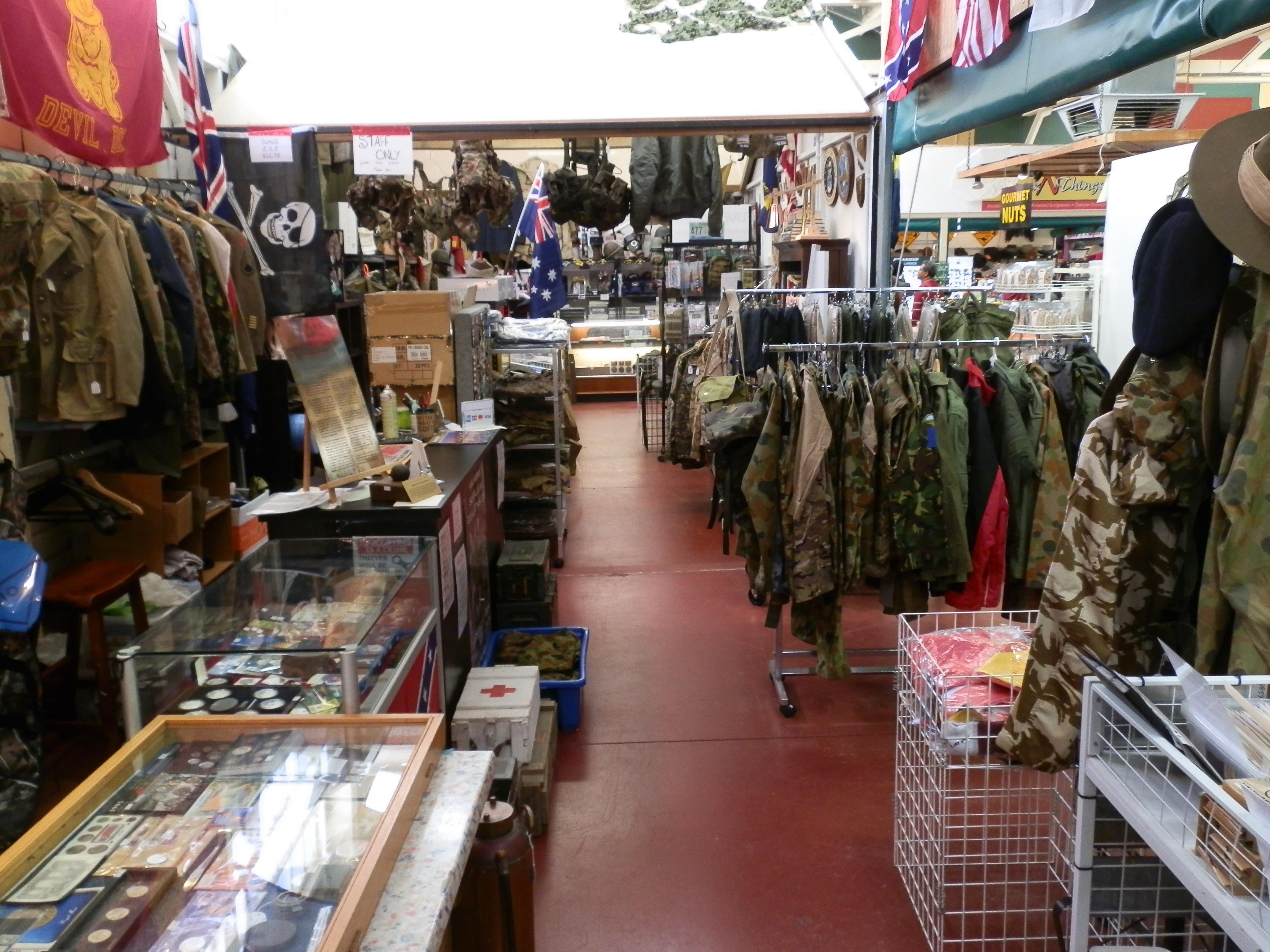 aaa army surplus collectables disposal stores e shed market