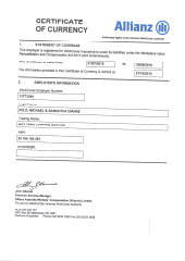 Certificate of Currency