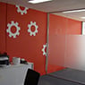 Colourful feature walls make boring offices come to life