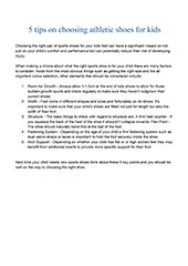 Choosing Athletic Shoes For Kids