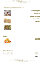 Morning  Afternoon Tea Menu