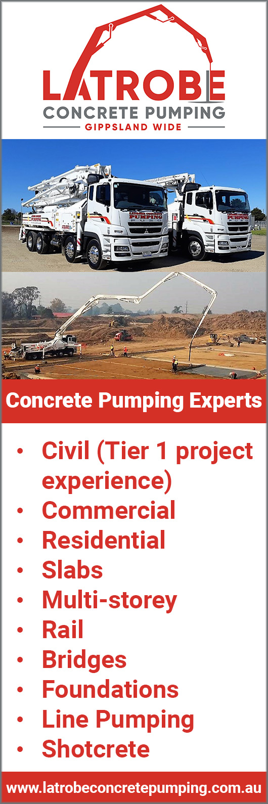 Latrobe Concrete Pumping - Promotion