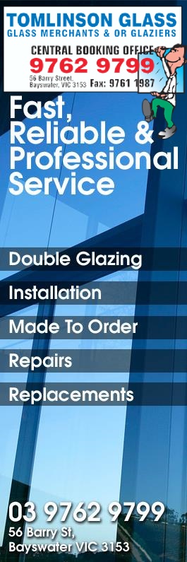 Tomlinson Glass Fast, Reliable & Professional Service.All Glass Works and Repairs Contact Us on 03 9762 9799