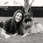 With her best four legged friend Callais
