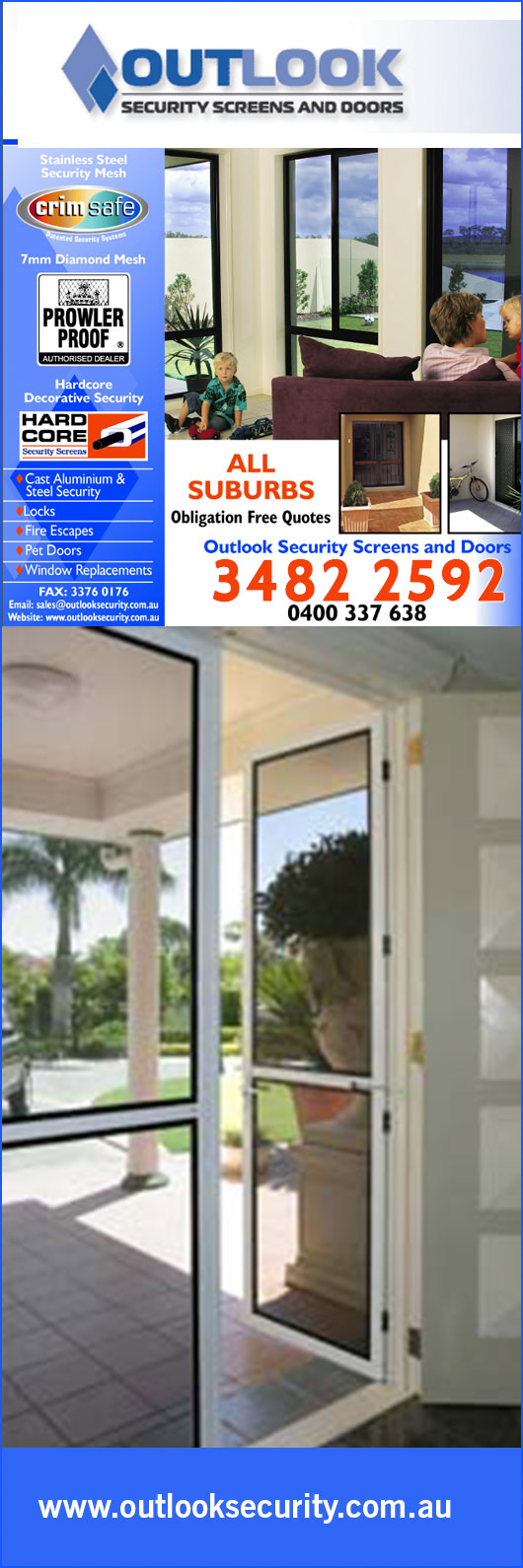 Outlook Security Screens And Doors Security Doors Windows
