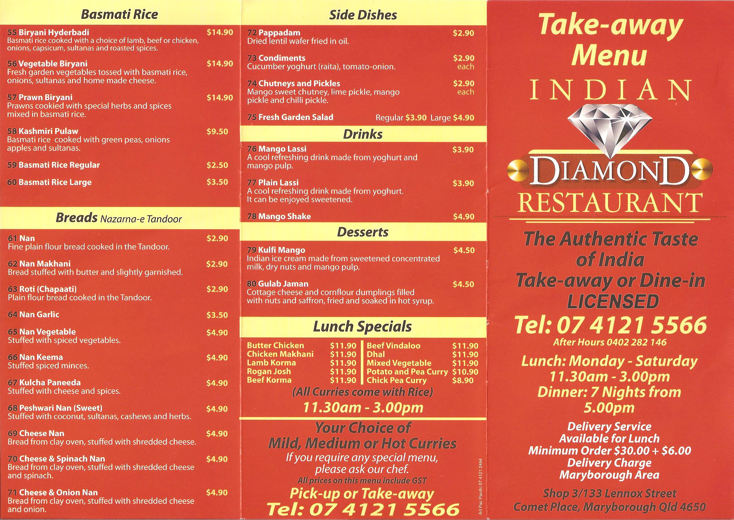 Takeaway Menu