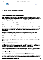 10 Ways To Keep Legal Fees Down