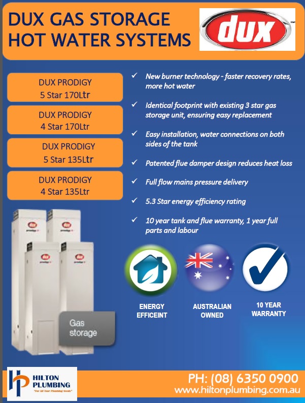 Dux Gas Storage Hot Water