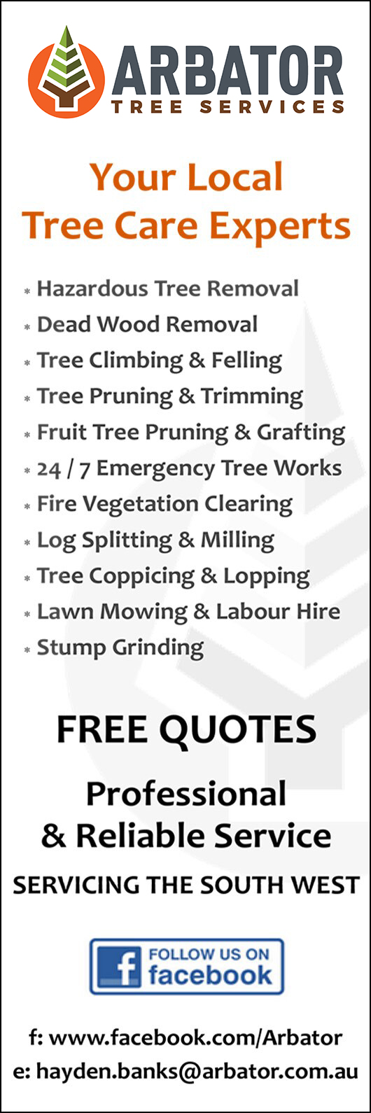 Arbator Tree Services - Promotion
