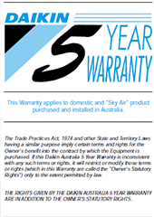 Daikin WarrantyCard