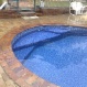 This is the finished Albatross pool with Reflections pool liner with a printed tile border manufactured by ABGAL .