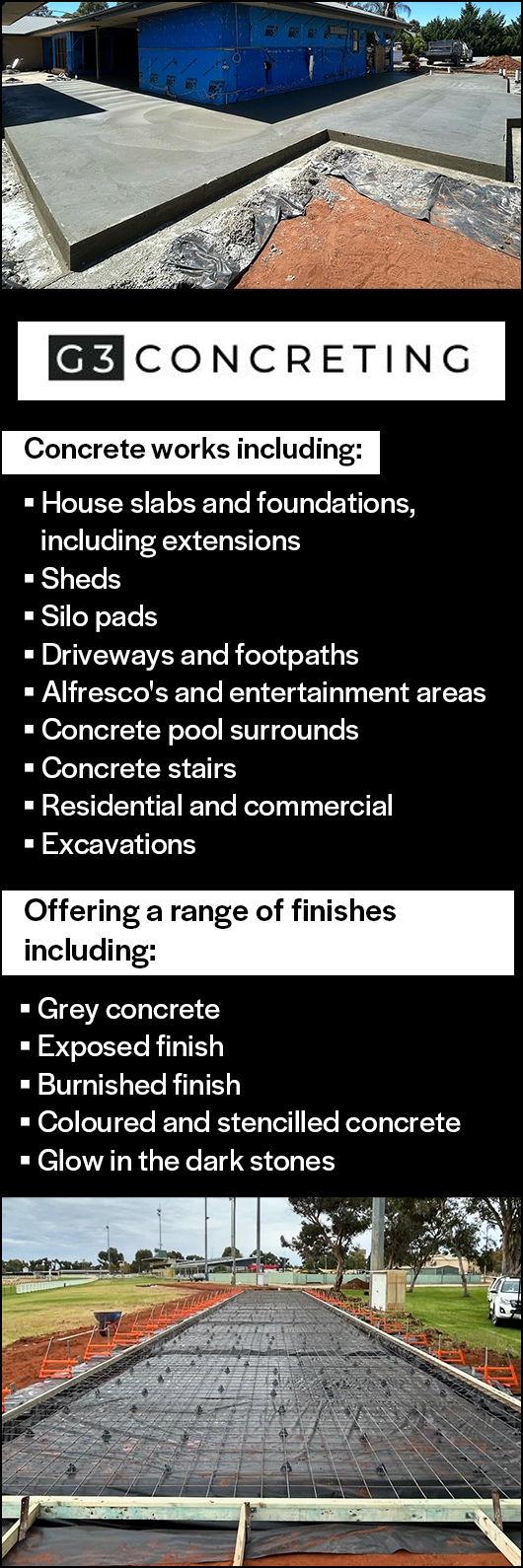 G3 Concreting Pty Ltd - Promotion