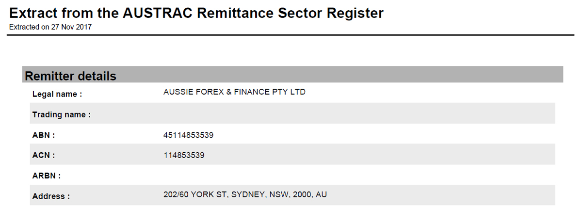 Aussie Forex Finance Pty Ltd Foreign Currency Exchange - 