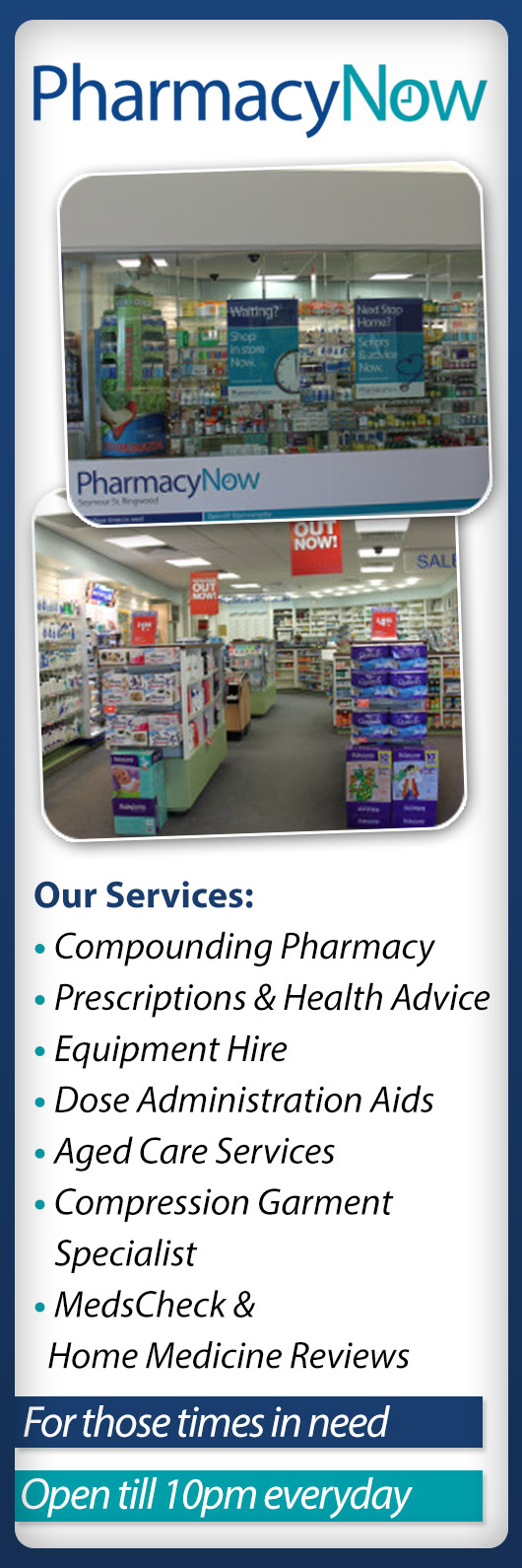 Pharmacy Now Chemist & Pharmacy Stores Shop 1/ 11 Seymour St Ringwood