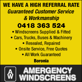 Amergency Windscreens - Promotion