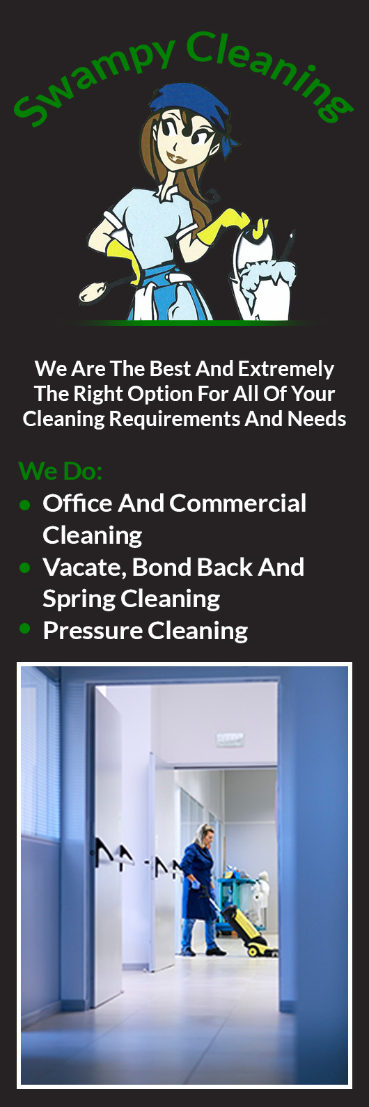 Swampy Cleaning Gladstones Premier Commercial And Vacate Cleaning