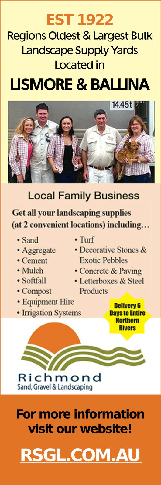 Richmond Sand, Gravel & Landscaping Landscape Supplies Ronan Pl, Ballina NSW 2478 Yellow Pages®