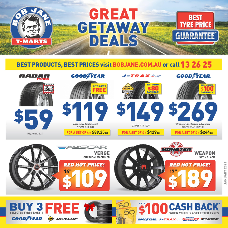 Bob Jane TMarts Tyres Cnr Bunya Hwy and Stehbens St, Kingaroy