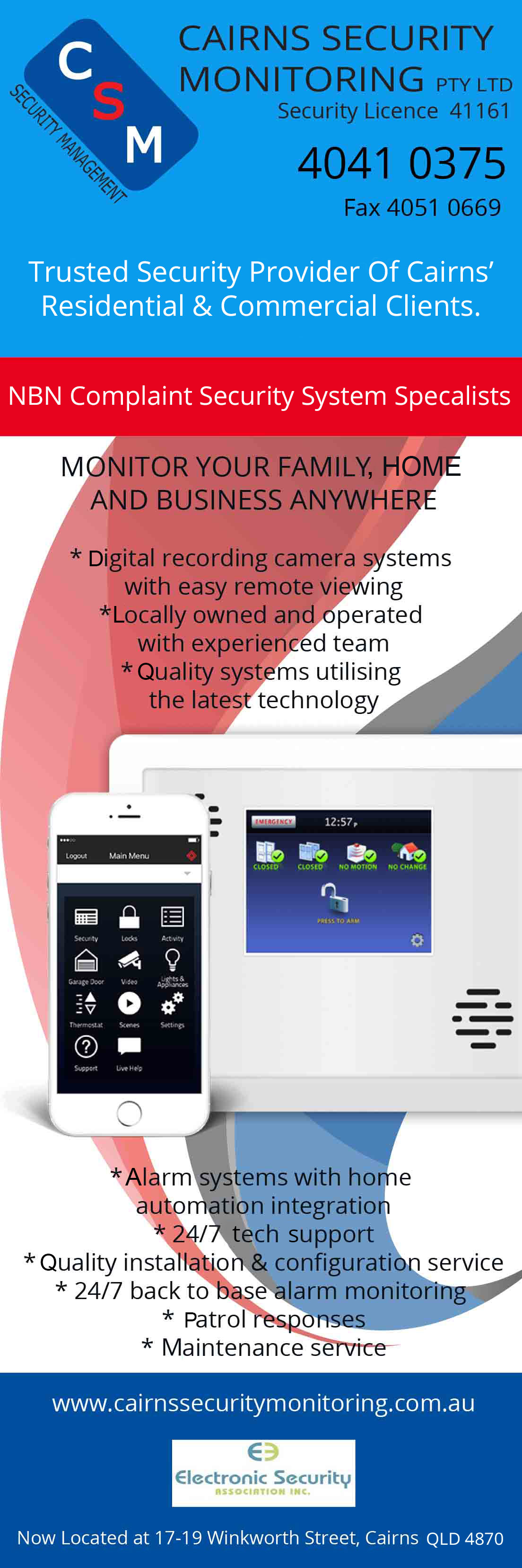 Cairns Security Monitoring Pty Ltd Security Systems 1719 Winkworth