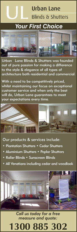 Urban Lane Blinds & Shutters - Promotion