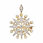 Antique diamond star burst pendant