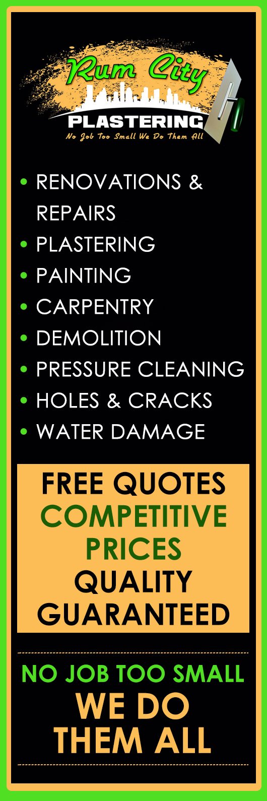 Rum City Plastering - Promotion