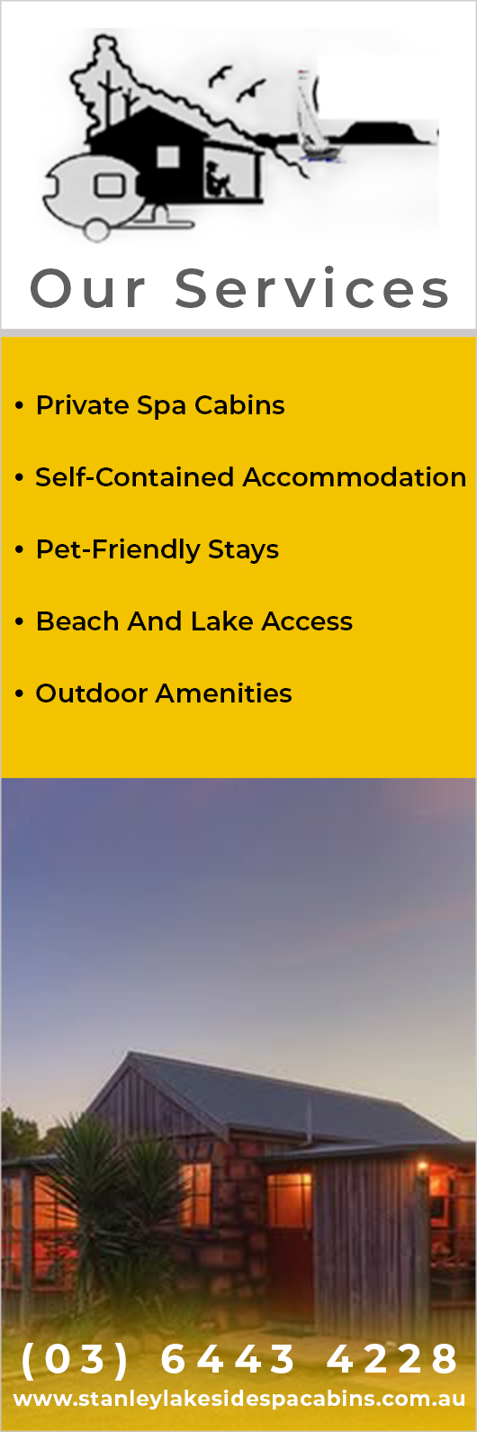 Stanley Lakeside Spa Cabins - Promotion