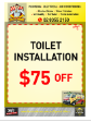 Toilet Installation $75 Off