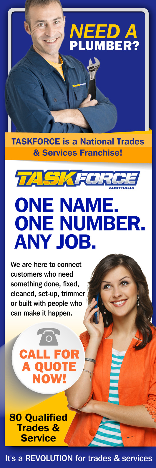 Taskforce Electricians, Plumbers, Gas Fitters & Drain Contractors - Promotion