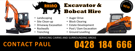 Rhino Excavator & Bobcat Hire - Promotion 2